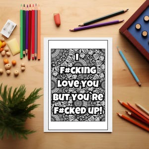 Swear Word Coloring Book: 50 Adult Coloring Pages (Digital Download)