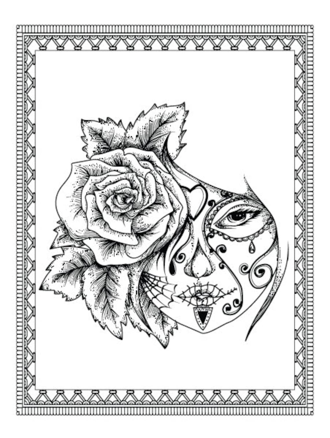 Tattoo Coloring Book - Instant Download - Adult Tattoo Coloring Book ...