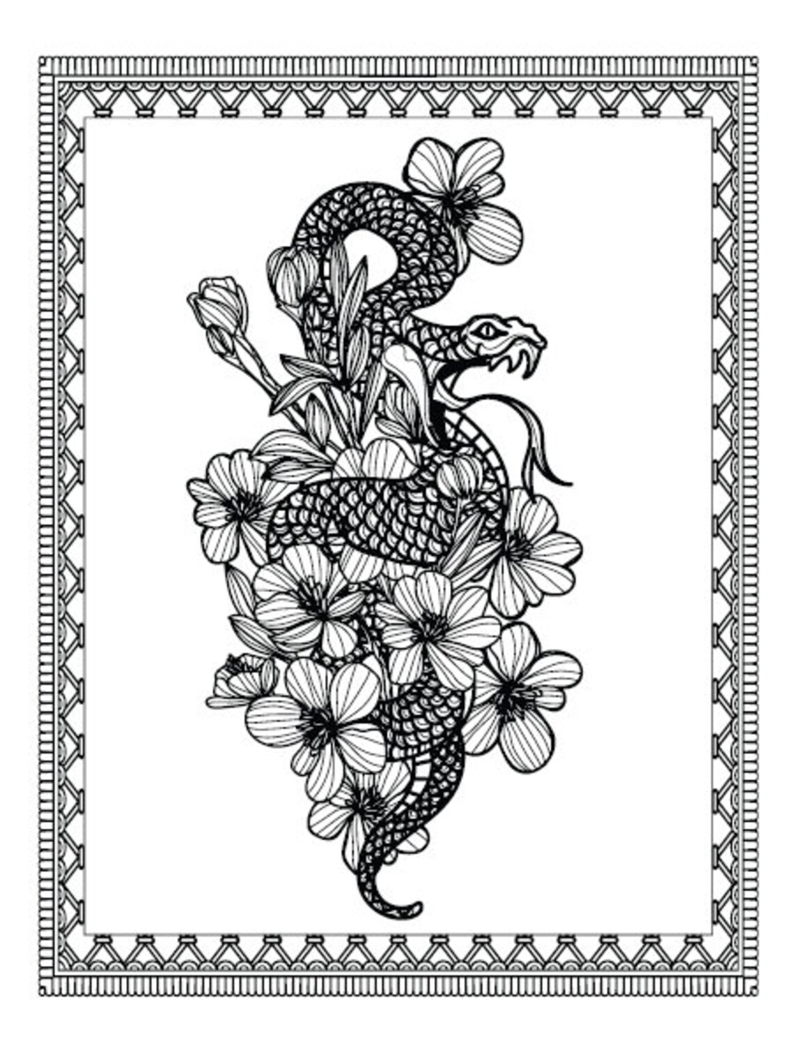 Tattoo Coloring Book Instant Download Adult Tattoo Coloring Book Reduce