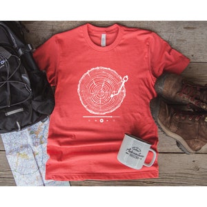 T-shirt de disque vinyle Tree Rings pour les amateurs de musique en plein air