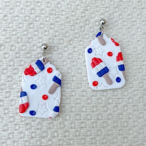 4th of July, Rocket Pop, Bomb Pop, Star, Polymer Clay, Dangle Earring