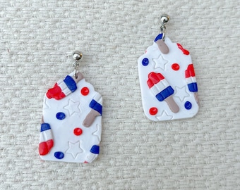 4th of July, Rocket Pop, Bomb Pop, Star, Polymer Clay, Dangle Earring