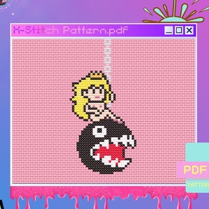 Wrecking Ball Princess Peach Cross Stitch Pattern | Gamer Xstitch Pattern | Meme, Geek, Funny, Sarcastic, Humour, Arcade, Mario, Miley Cyrus