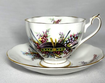 Clan Gordon Teacup by Queen Anne, 1950's Fine English Bone China Cup and Saucer, Glengarrys Scottish Line