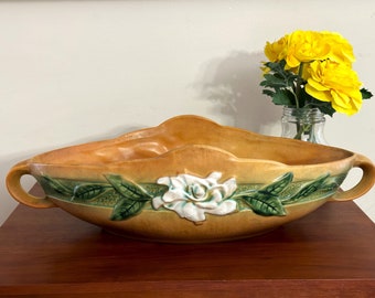 1940s Roseville Gardenia Console Bowl, #632-14, Vintage