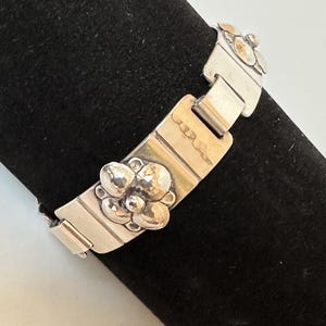 Georg Jensen Hand Wrought Sterling Panel Bracelet – Mid Century USA Modernist Style Bracelet #462