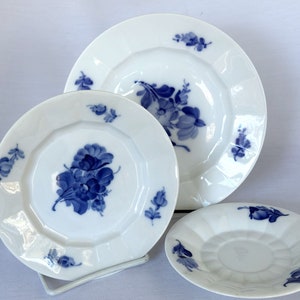 Royal Copenhagen Blue Flowers Angular Assorted Plates, 8514, 8553, 8606 Factory 2nds