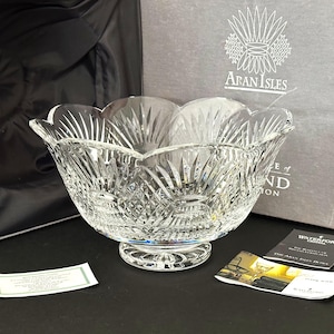 Waterford Crystal Aran Isles Bowl – 1996 Romance of Ireland Collection, 10” with Box - Free Shipping