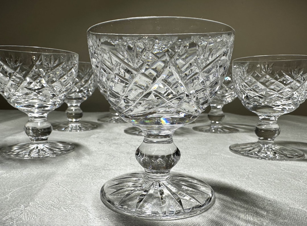 Donegal by Waterford Crystal Set of 4 Mid Century Diamond Cut Etsy