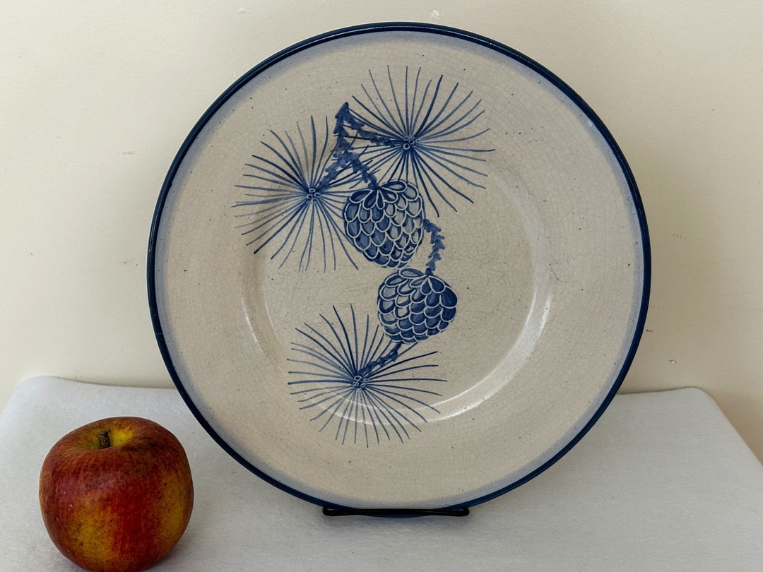 Dorchester Pottery Plate: Double Pinecone Pattern, Signed CAH & N ...