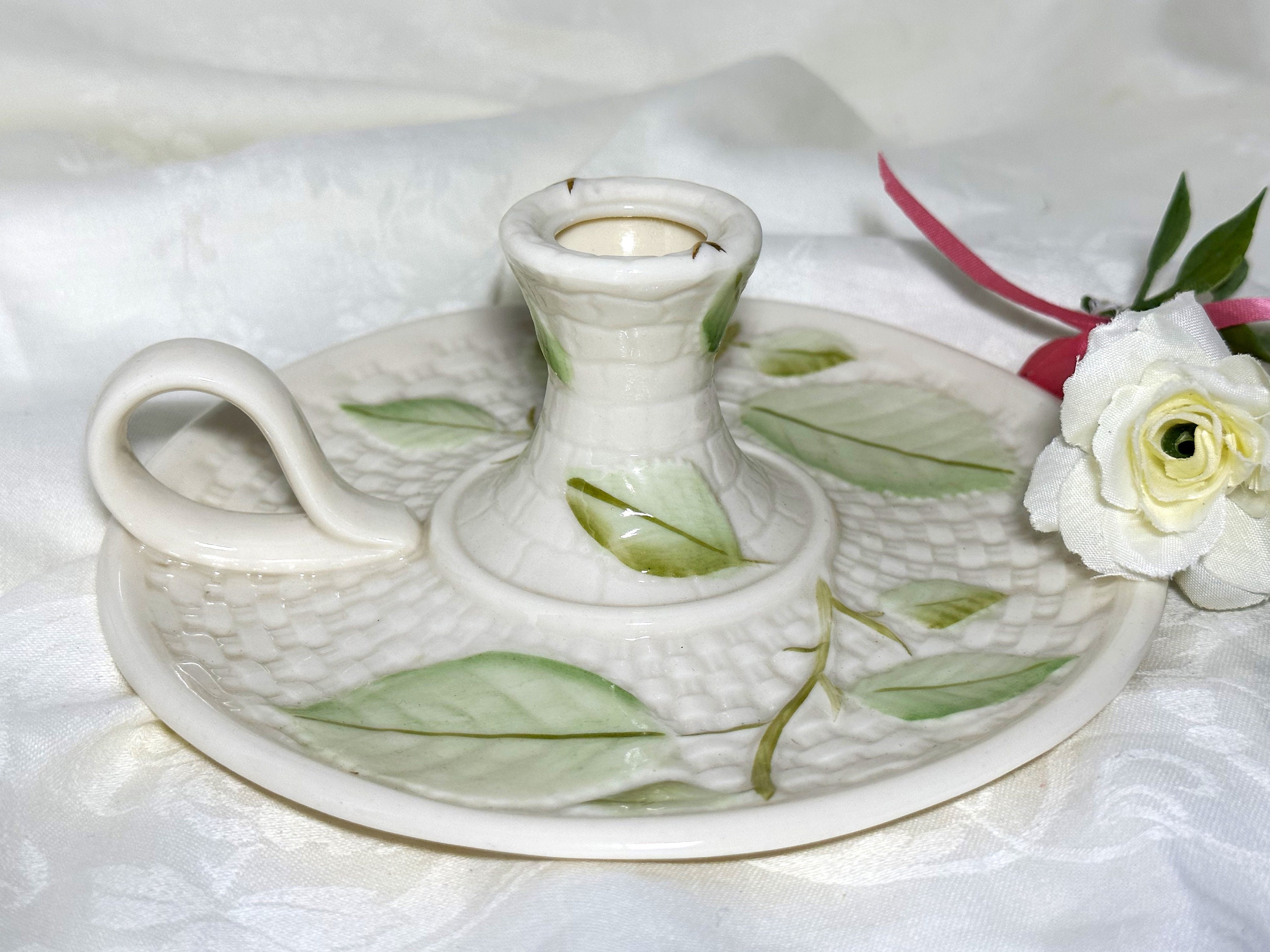 Chamberstick Candle Holder by Belleek Irish Candlestick With Etsy
