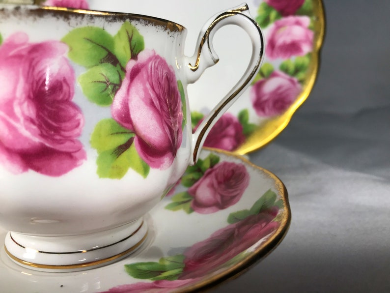 Royal Albert Old English Rose Teacup Trio 3 Piece Bone China Etsy