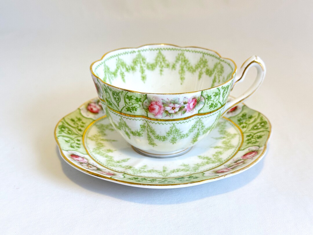 Victorian Tea Cup and Saucer William Lowe Fine Porcelain Etsy