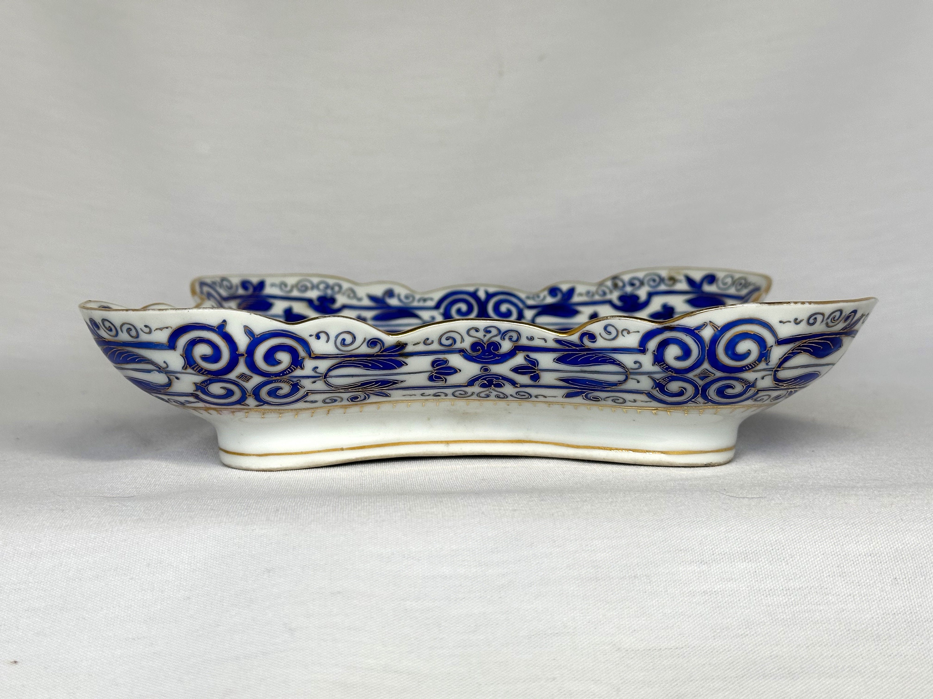 アンティーク フィッシャー＆ミーグ 磁器製サービングディッシュ