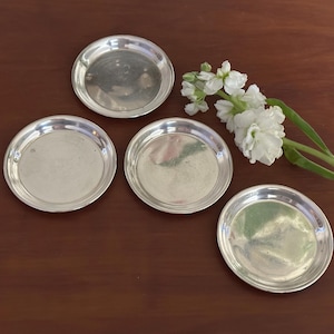 Sterling Butter Dishes, Set of Four 19th Century Butter Pats, 2-5/8&quot; dia,