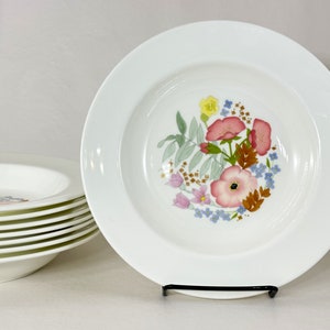 Meadow Sweet by Wedgwood, 1970&#39;s Fine English Bone China Rim Soup Bowl. Several Available