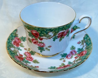 Olde English Garden by Royal Stafford - Vintage Cup and Saucer with English Roses - Royal Stafford Teacup Made in England