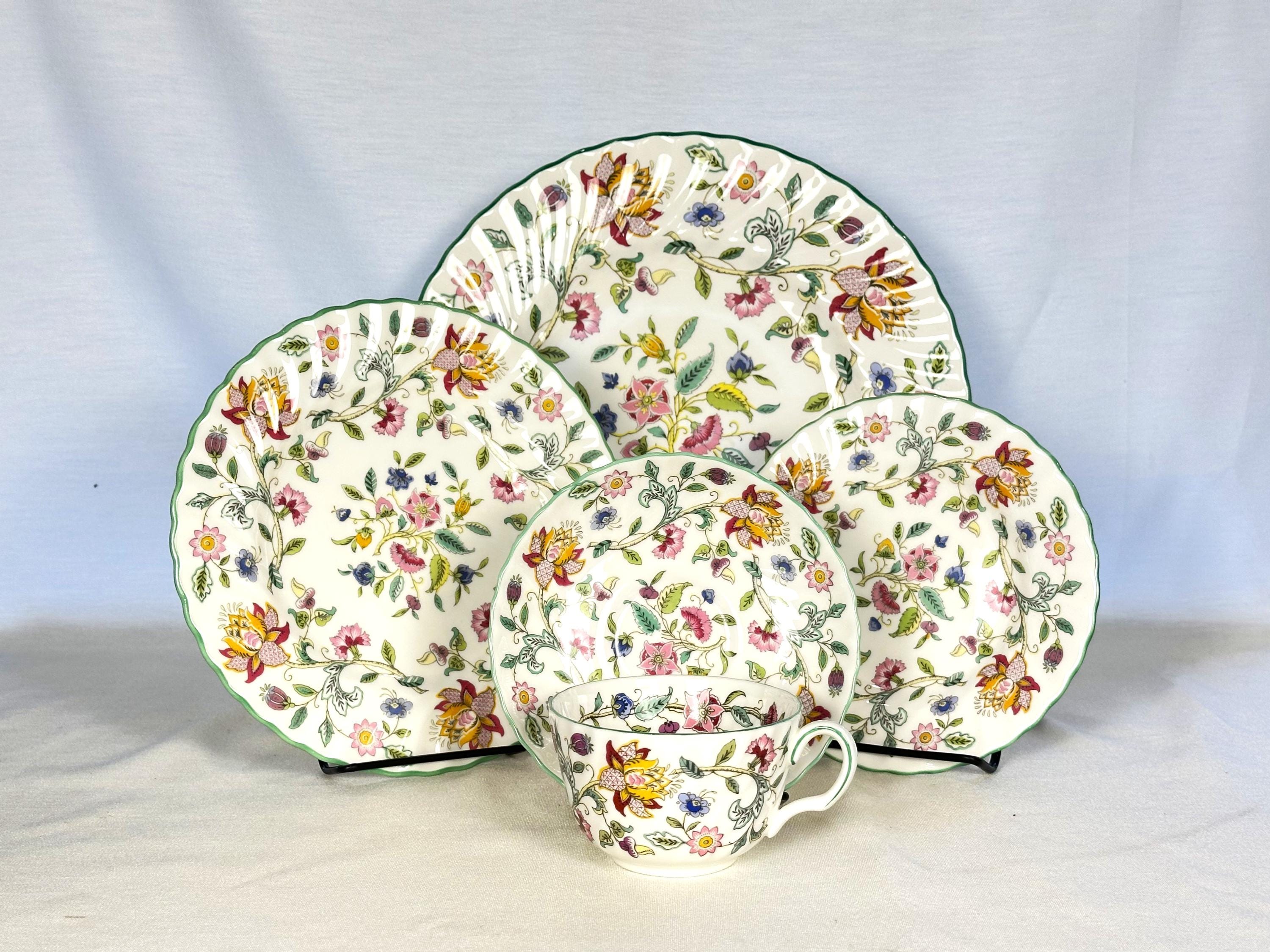 MINTON Haddon Hall 深花柄皿5枚セット Mid 20th Century Haddon Hall by Minton 5-Piece Place Setting