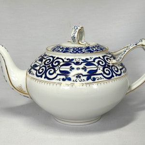 Cobalt Blue Persian Design Teapot, Fischer & Mieg, Austria, Late 19th Century Fine Porcelain Large Teapot
