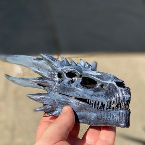 Cráneo de dragón de resina hecho a mano – Decoración de fantasía, inspirado en House of Dragons imagen 8