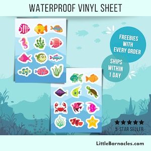Mini Underwater Sticker Waterproof Vinyl Sticker Cute Aquarium Tropical Fish Small Sticker Laptop Water Bottle Sticker