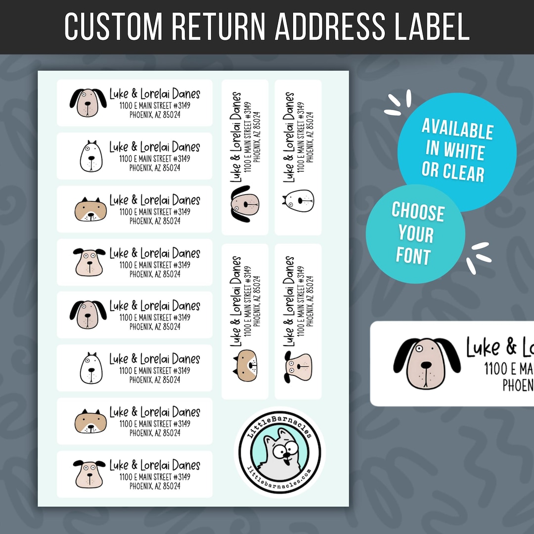 Custom Dog Address Labels • Return Address Stickers • Personalized ...