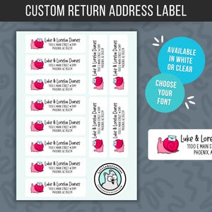 Custom Address Labels, Return Address Labels Personalized Mailing Labels Return Address Stickers Customizable Address Labels Pink Snail Mail