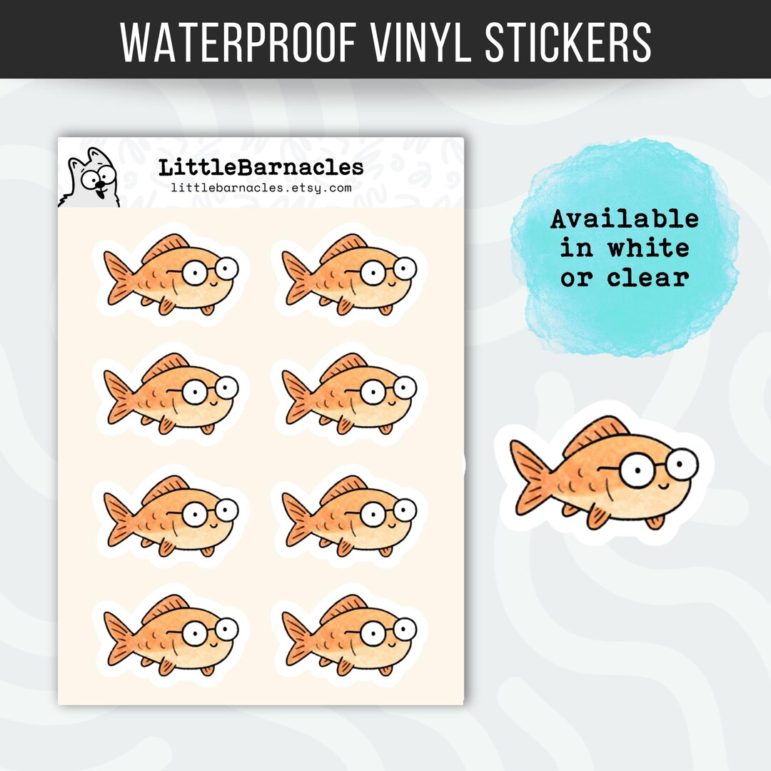 Fat Goldfish Sticker Goldfish Sticker Sheet • Funny Goldfish Vinyl Decal • Waterproof ...