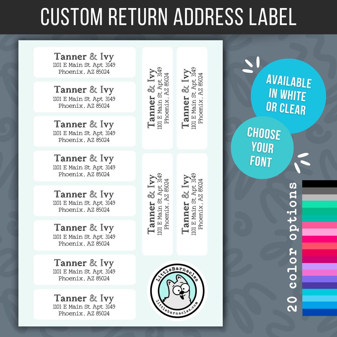 Minimalist Return Address Labels • Personalized Mailing Stickers ...