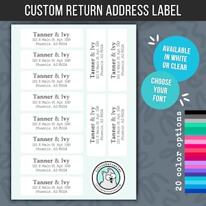 Custom Address Labels Minimalist Return Address Labels Personalized Mailing Labels Custom Name Return Address Sticker Customizable Address