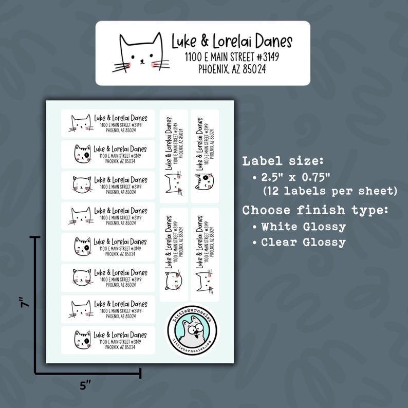 Minimalist Cat Faces Address Labels • Personalized Mailing Stickers ...