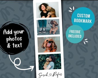 Custom Photo Booth Bookmark • Personalized Book Lover Gift • Custom Couples Bookmark • Best Friend Reader Gift • Bookish Keepsake