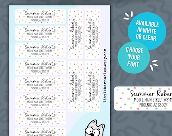 Custom Address Labels Return Address Labels Sheet of 12 Personalized Mailing Labels Return Address Sticker Customizable Label Rainbow Dots