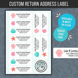 Custom Address Labels, Return Address Labels, Personalized Mailing Labels, Return Address Stickers, Customizable Address Labels Seashells