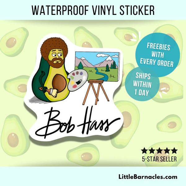 Avocado Sticker Waterproof Vinyl Sticker Funny Food Art Painter Sticker Happy Accident Sticker Water Bottle