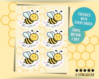 Mini Bee Sticker Sheet Waterproof Vinyl Bumble Bee Sticker Cute Honey Bee Small Sticker Water Bottle Gift for Teacher Sticker