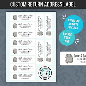 Custom Address Labels Return Address Labels Personalized Mailing Labels Return Address Sticker Customizable Address Labels Cute Cartoon Cat