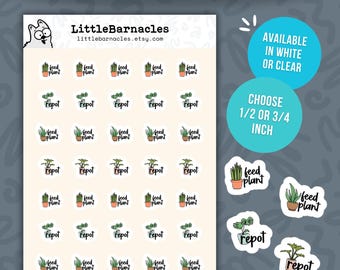 Houseplant Planner Stickers • Garden Plant Reminder • Plant Care Calendar Stickers • Gardening Planner Labels • Mini Plant Stickers