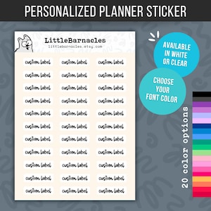 Custom Text Planner Sticker Personalized Word Label Multiple Color Option Calendar Sticker Custom Label Home Organization Label Customizable