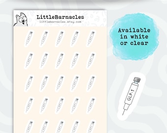 GLP-1 Icons Planner Stickers, Premium Removable Stickers