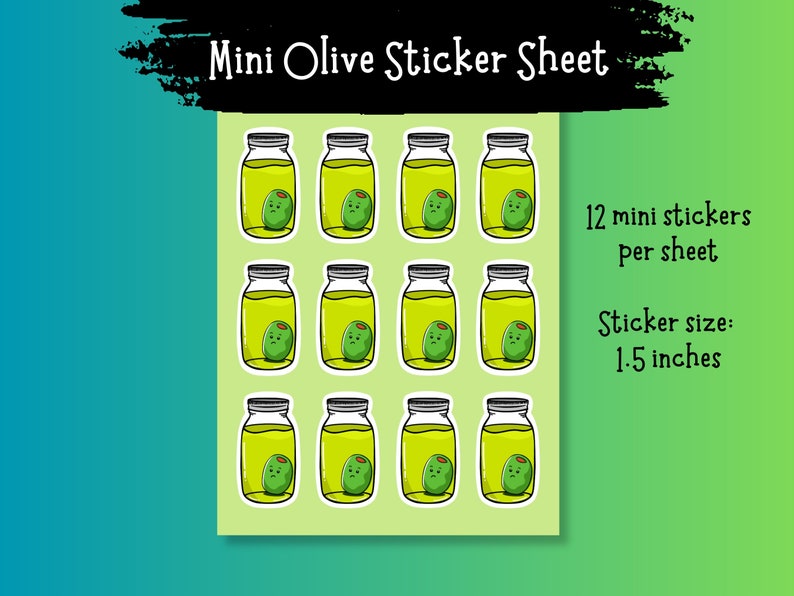 Funny Olive Vinyl Sticker Sheet for Pickle Lover - Etsy