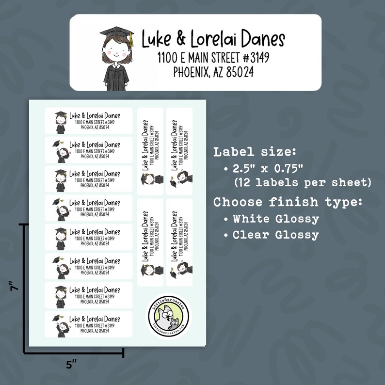 Grad Address Labels Custom Graduation Address Labels • Personalized Return Address Stickers ...