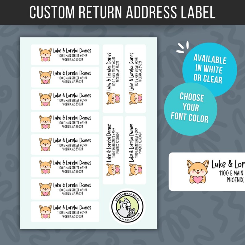 Mailing Labels Dogs Custom Address Labels, Return Address Labels, Personalized Mailing ...