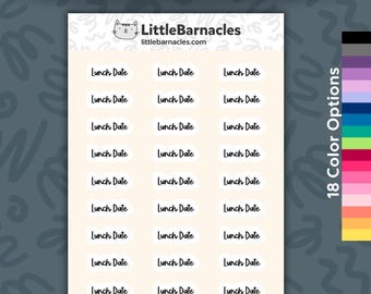 Lunch Date Planner Stickers • Calendar Reminder Labels • Journal Stickers • Date Night Planner Stickers • Schedule Labels