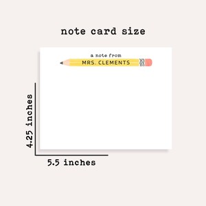Personalized Teacher Stationery Set • Custom Name Flat Note Cards • Teacher Gift • Customized Notecards • Set of 12 immagine 4