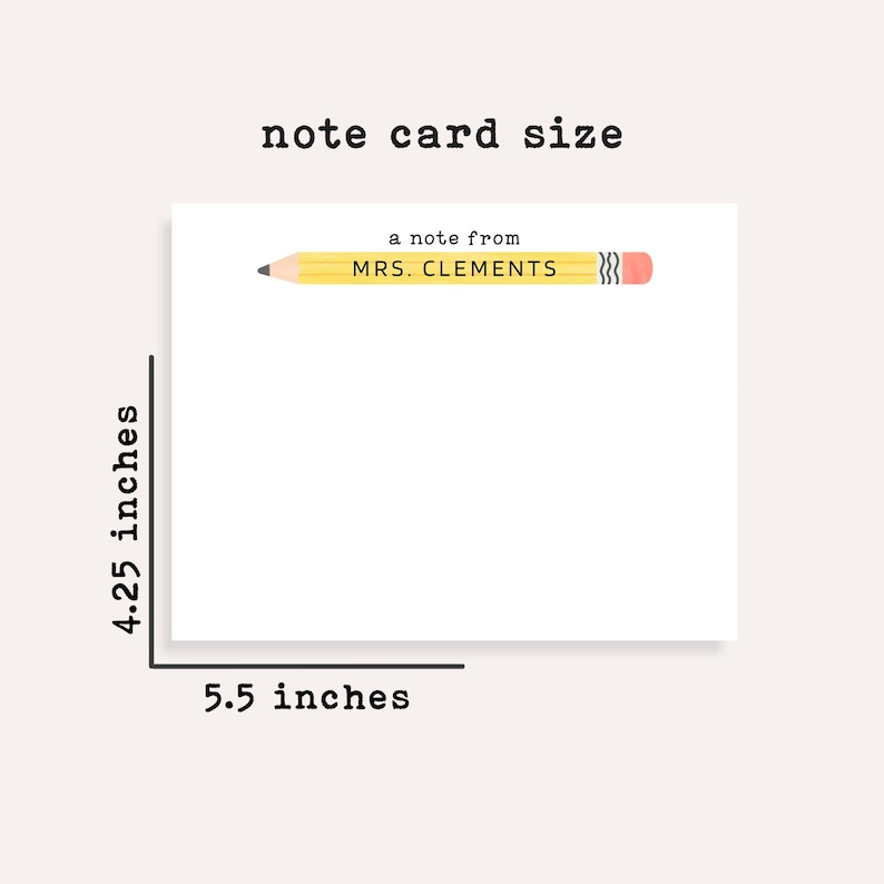 Personalized Teacher Stationery Set • Custom Name Flat Note Cards • Teacher Gift • Customized Notecards • Set of 12 immagine 4