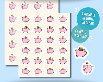 Piggy Bank Planner Sticker • Savings Tracker Mini Sticker • Money Saving Reminder • Finance Sticker for Calendar or Journal