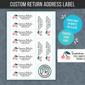 Custom Address Labels, Return Address Labels, Personalized Mailing Labels, Return Address Stickers, Customizable Address Labels Pink Cherry