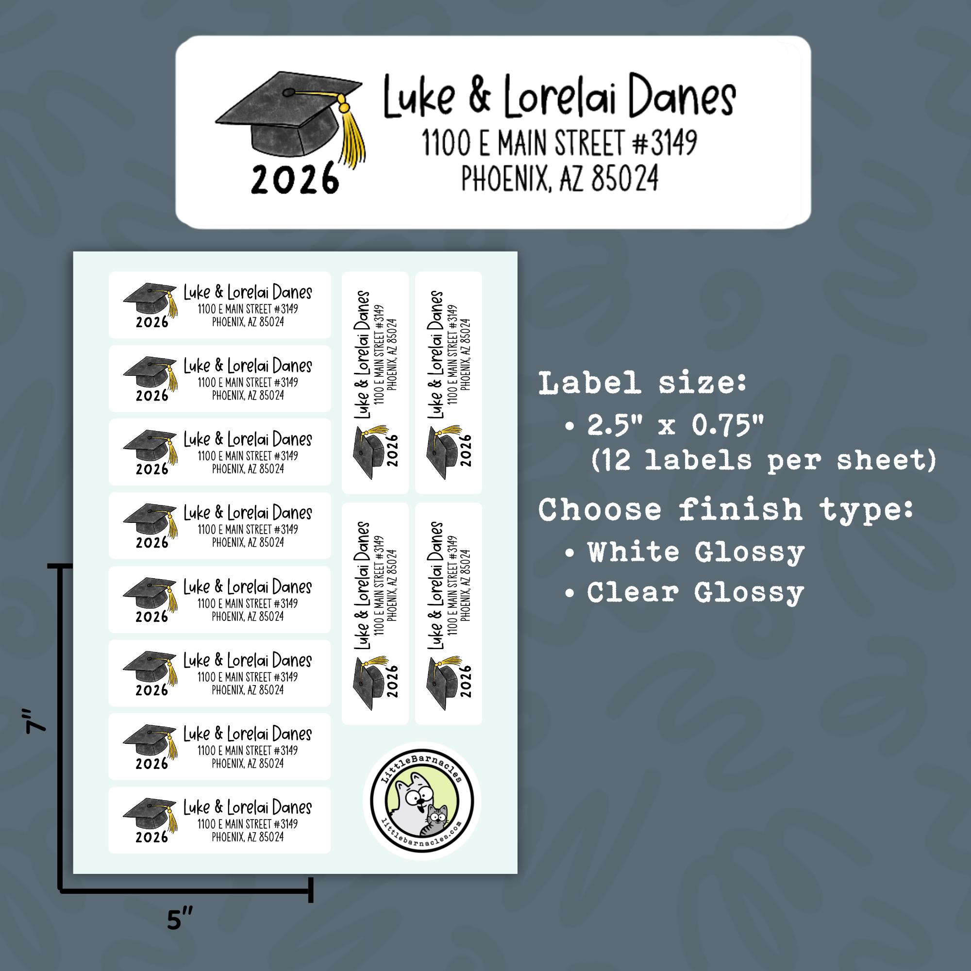 Graduation Musicaddress Labels Custom Graduation Address Labels • Personalized Return Address Stickers ...