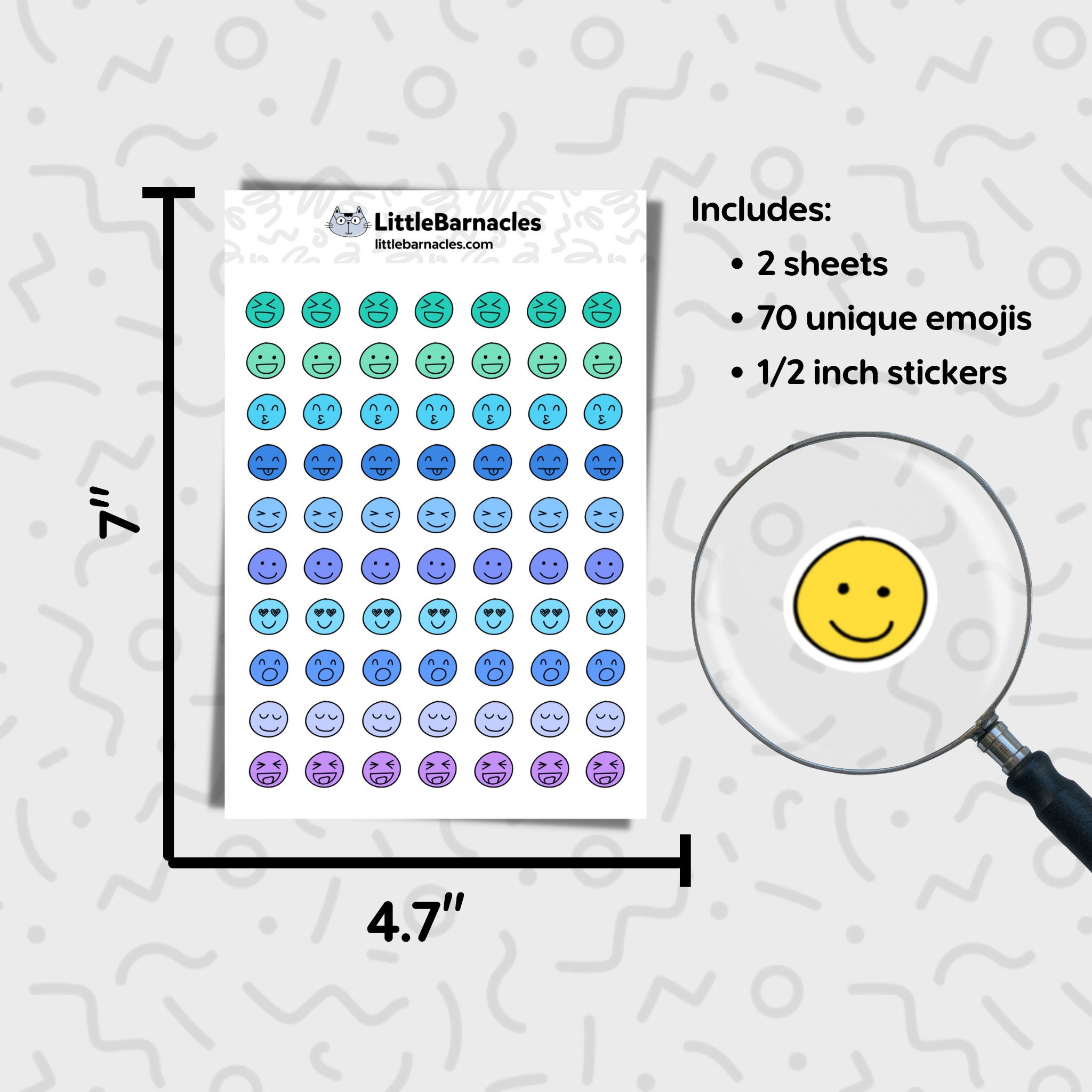 Mood Tracker Planner Sticker • 2 Sheet Set • Mood Journal Emoji Labels ...